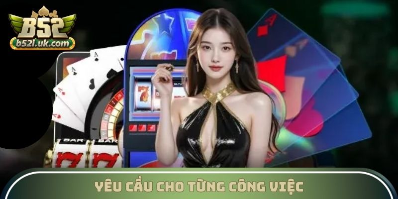 Yêu cầu cho từng công việc